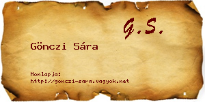 Gönczi Sára névjegykártya
